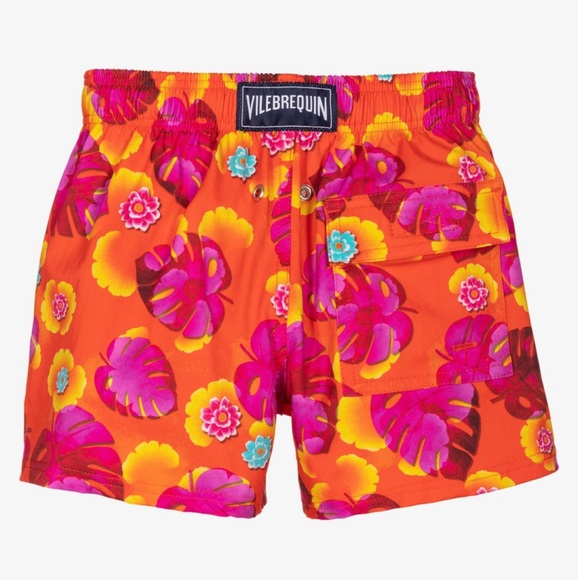 Vilebrequin Boys Orange Floral Swim Shorts - 2Y - Picture 14 of 15
